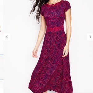 BODEN Melanie Jersey Midi Heart Cluster Dress size 8